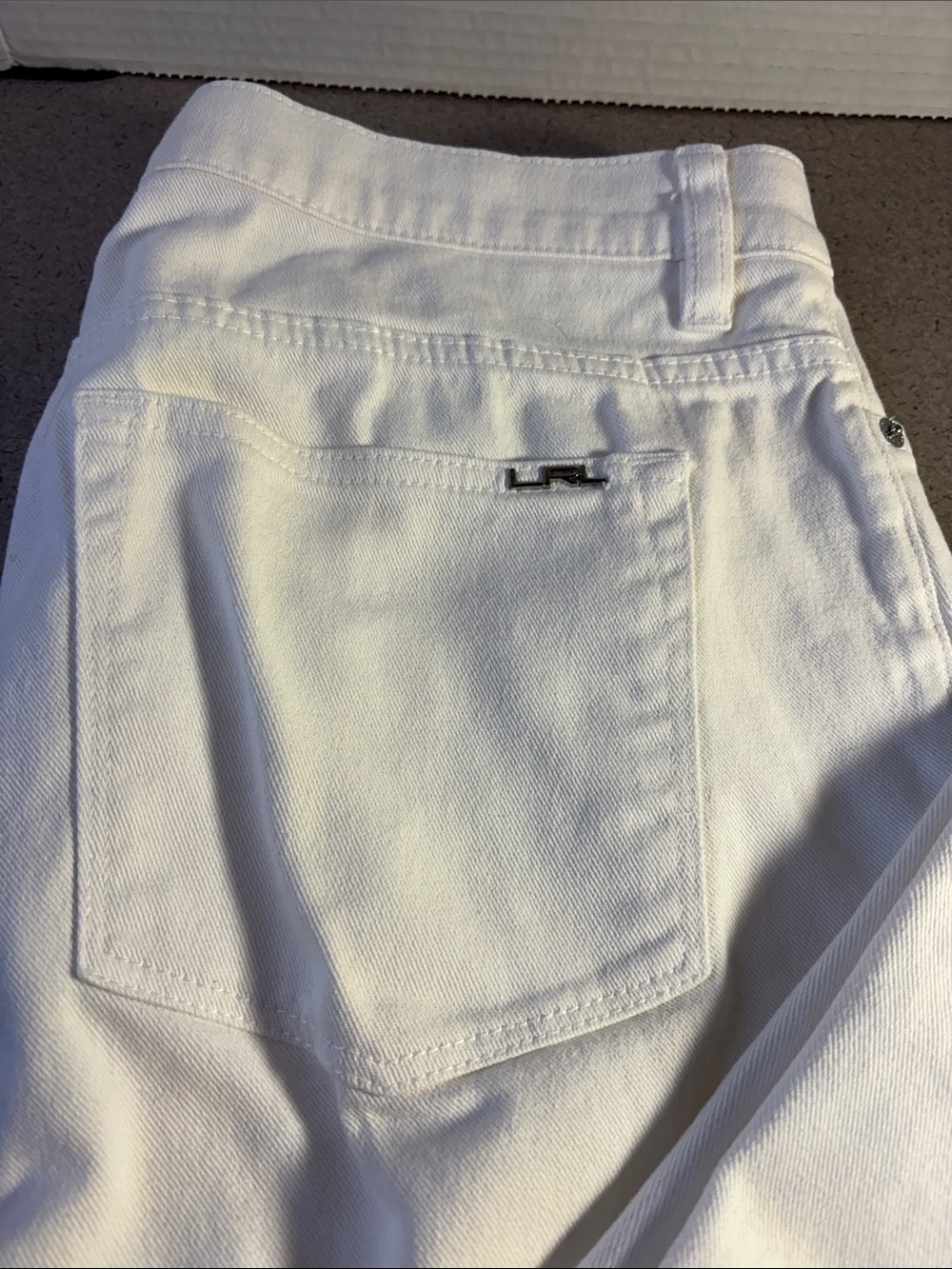 Lauren Ralph Lauren White Women's Jeans with Logo Accent